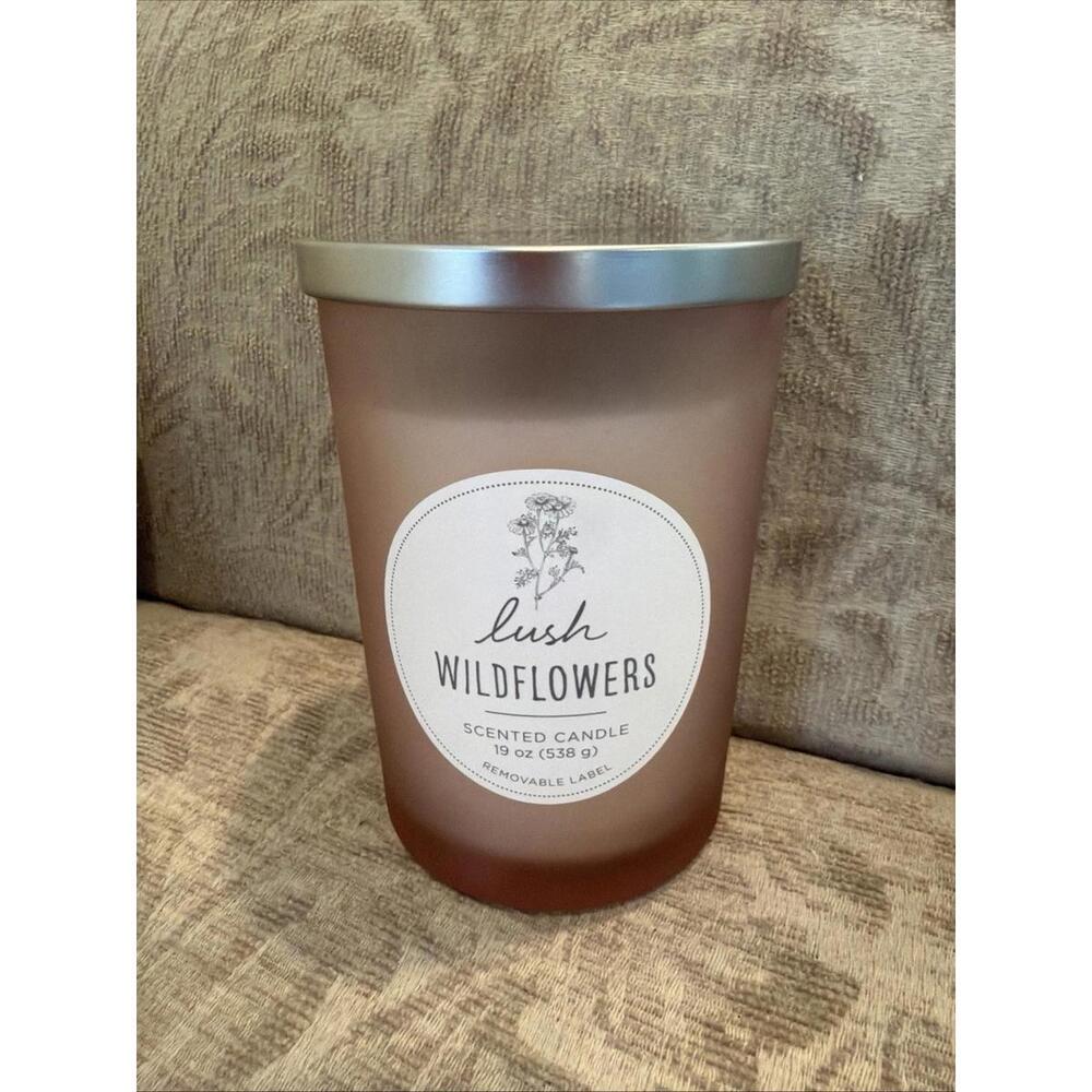 Lush Wildflowers Scented Candle 19oz Double Wick Frosted Glass Jar HD Designs